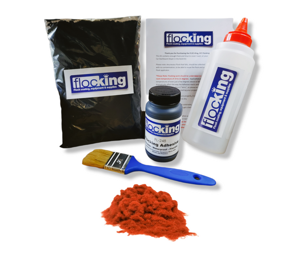 Flockign DIY Small Flocking Kit - BURNT ORANGE Flock Fibre Powder Kit - Flocking Ltd