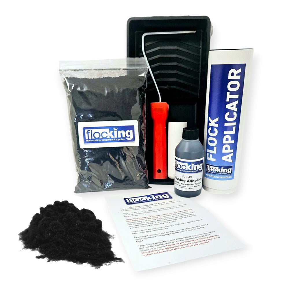 DIY Flocking Kit with Roller - Black Flock Fibre Powder Kit | Full Kit ...