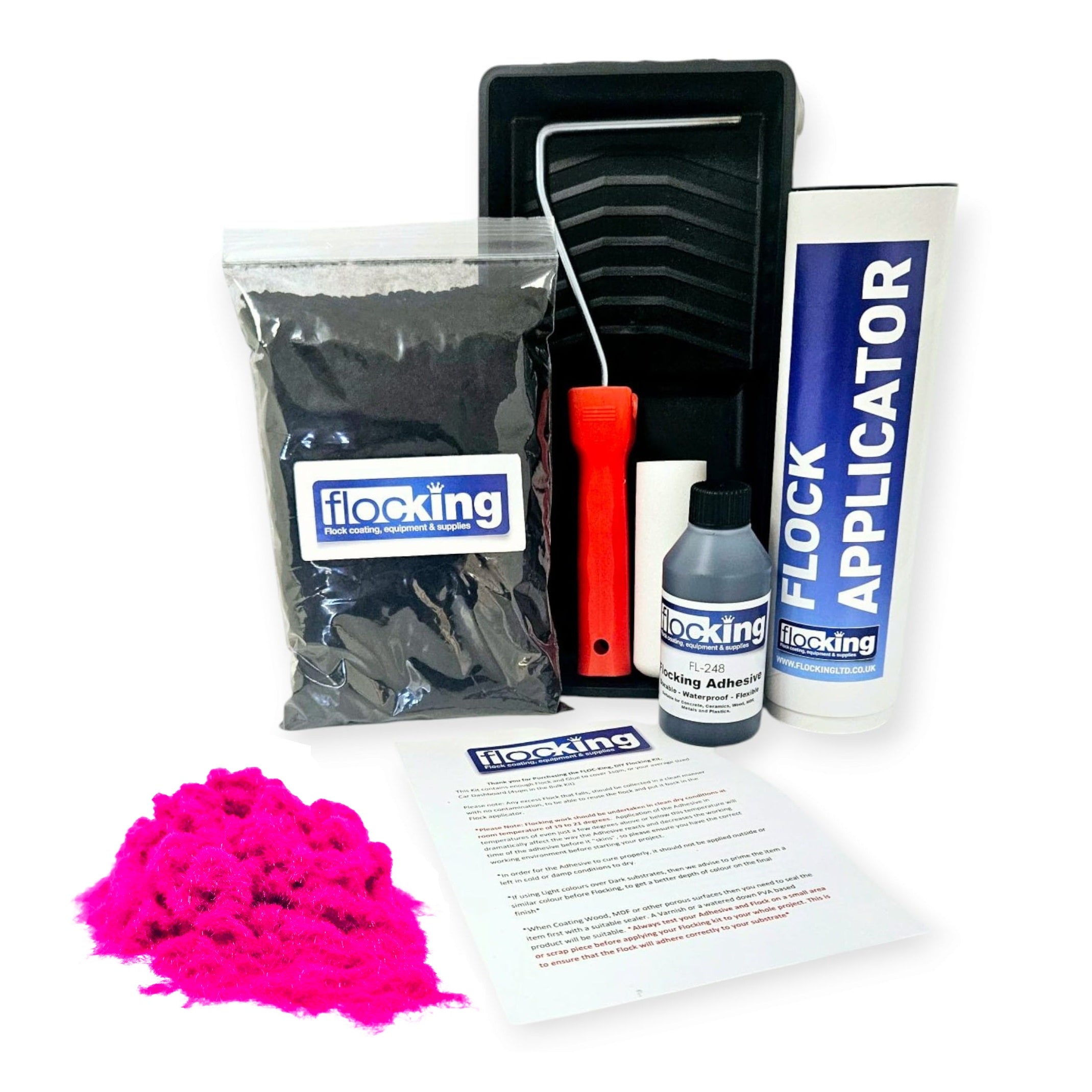 DIY Flocking Kit with Roller - FLUORESCENT PINK