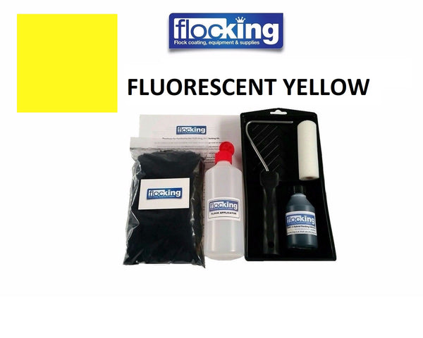 DIY Flocking Kit with Roller - FLUORESCENT YELLOW Flock Fibre Powder ...