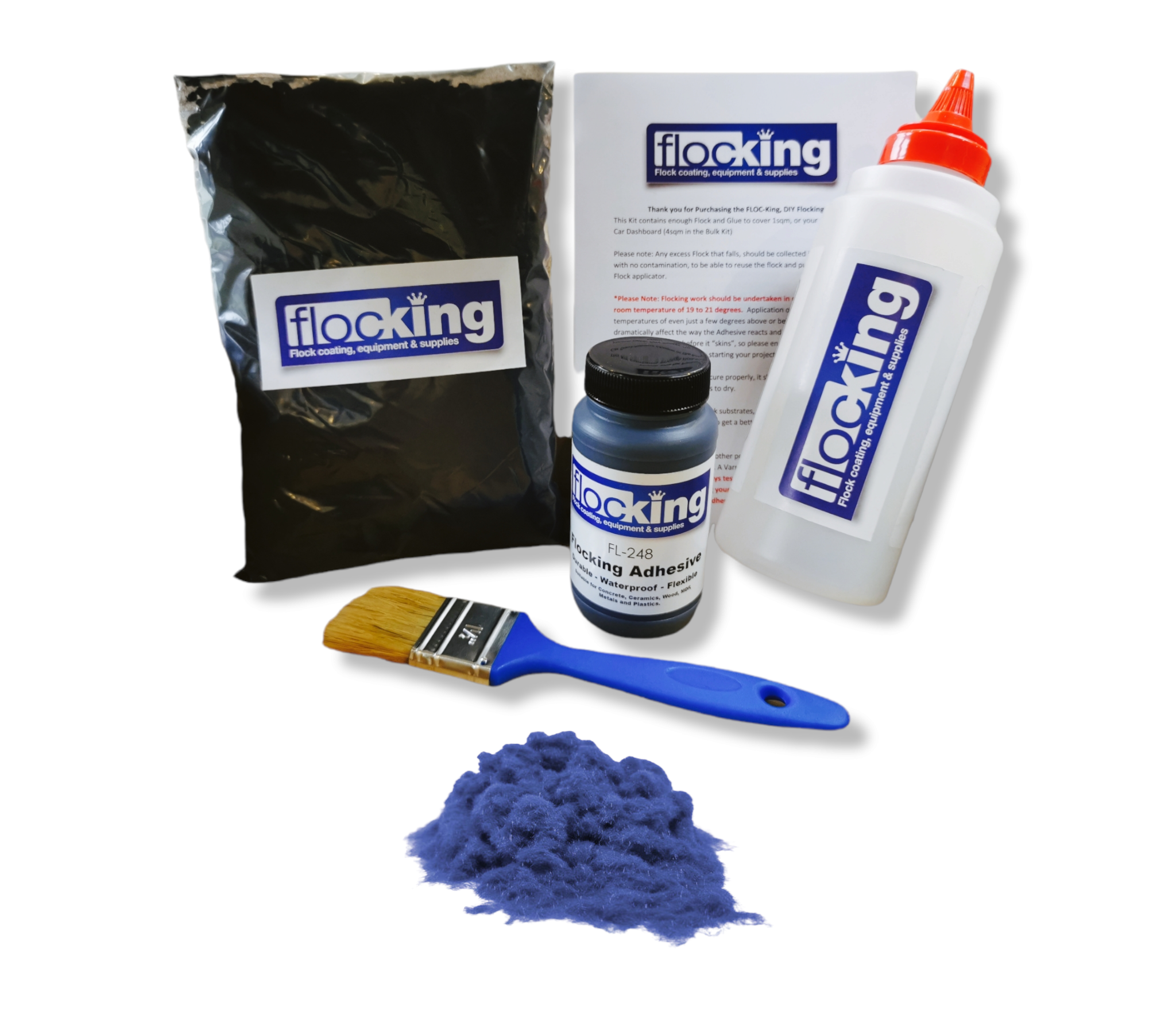 DIY Flocking Kit - ROYAL BLUE Flock Fibre Powder Kit | Full Kit ...