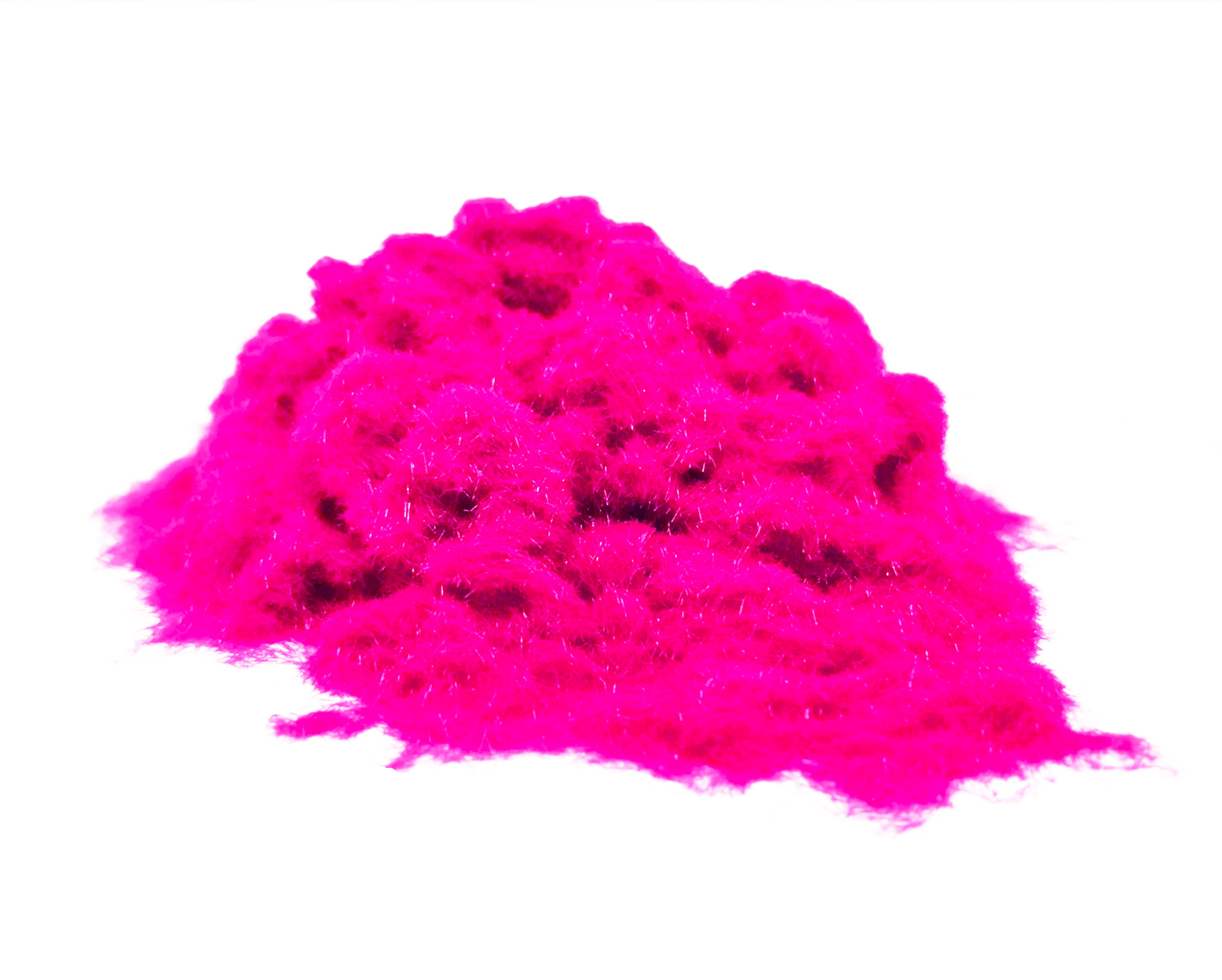 Close-up of a soft, textured pile of Fluorescent Pink 1mm nylon flock fibres, used for DIY flocking projects.