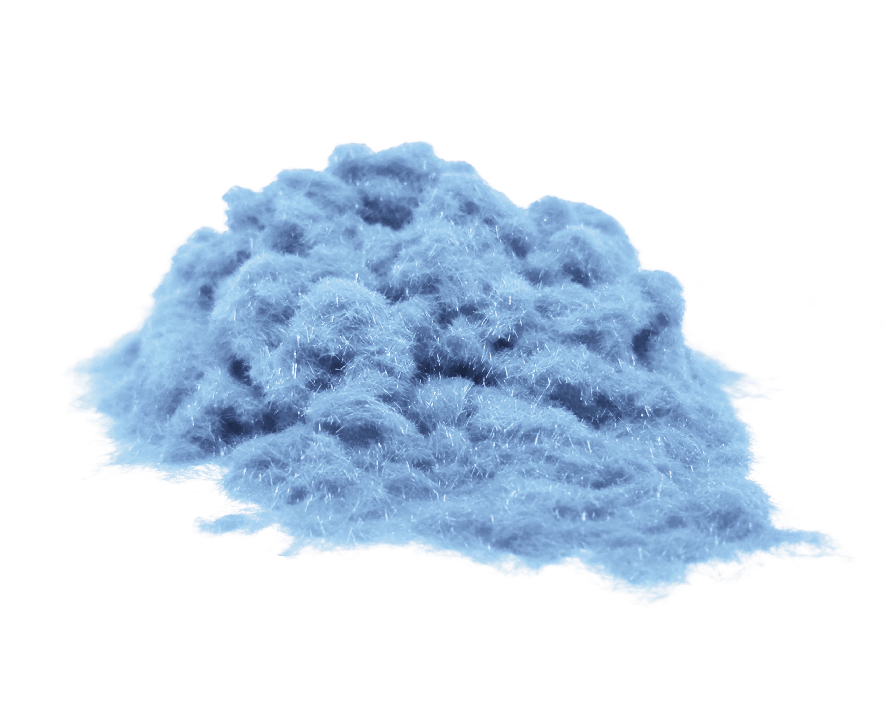 Close-up of a soft, textured pile of Sky Blue 1mm nylon flock fibres, used for DIY flocking projects.