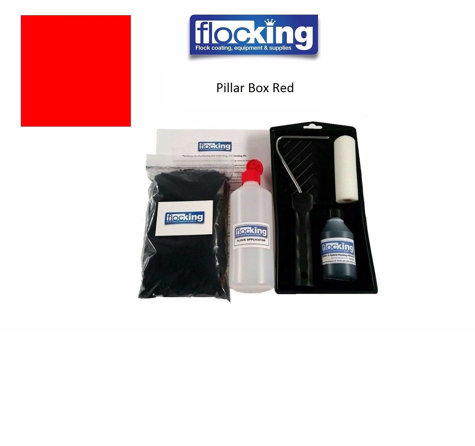 DIY Flocking Kit with Roller - PILLAR BOX RED Flock Fibre Powder Kit ...